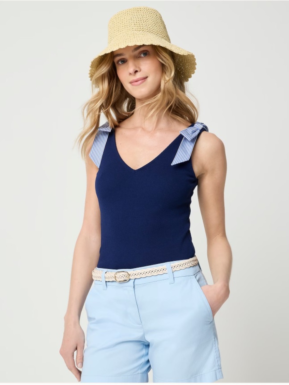 J. Crew Factory Bow-shoulder tank top - Antique Navy
